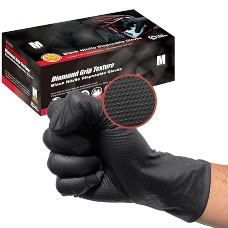 Nitrile Mechanic Glove - Rękawice nitrylowe czarne, wytrzymałe, 8mil, jednorazowe,