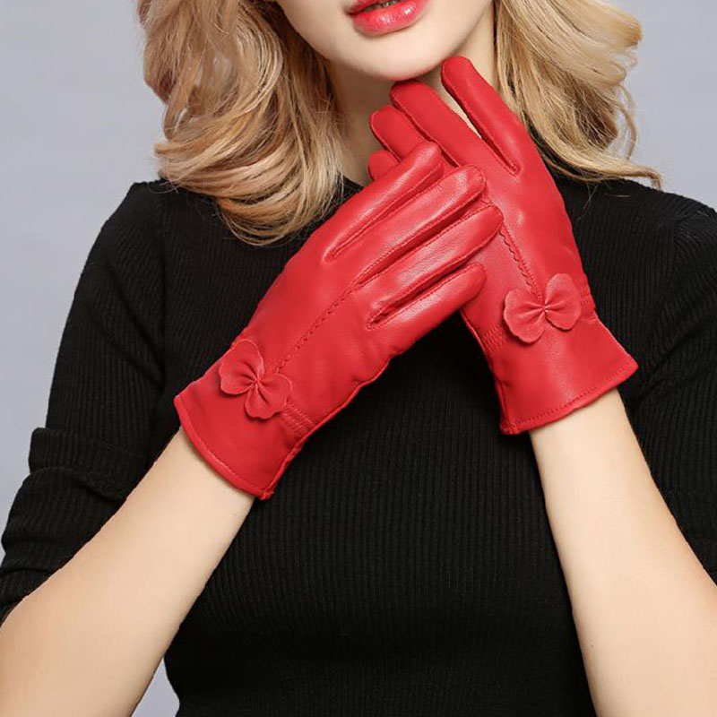 Wool Glove Lined - Damskie oryginalne skórzane zimowe ciepłe rękawiczki