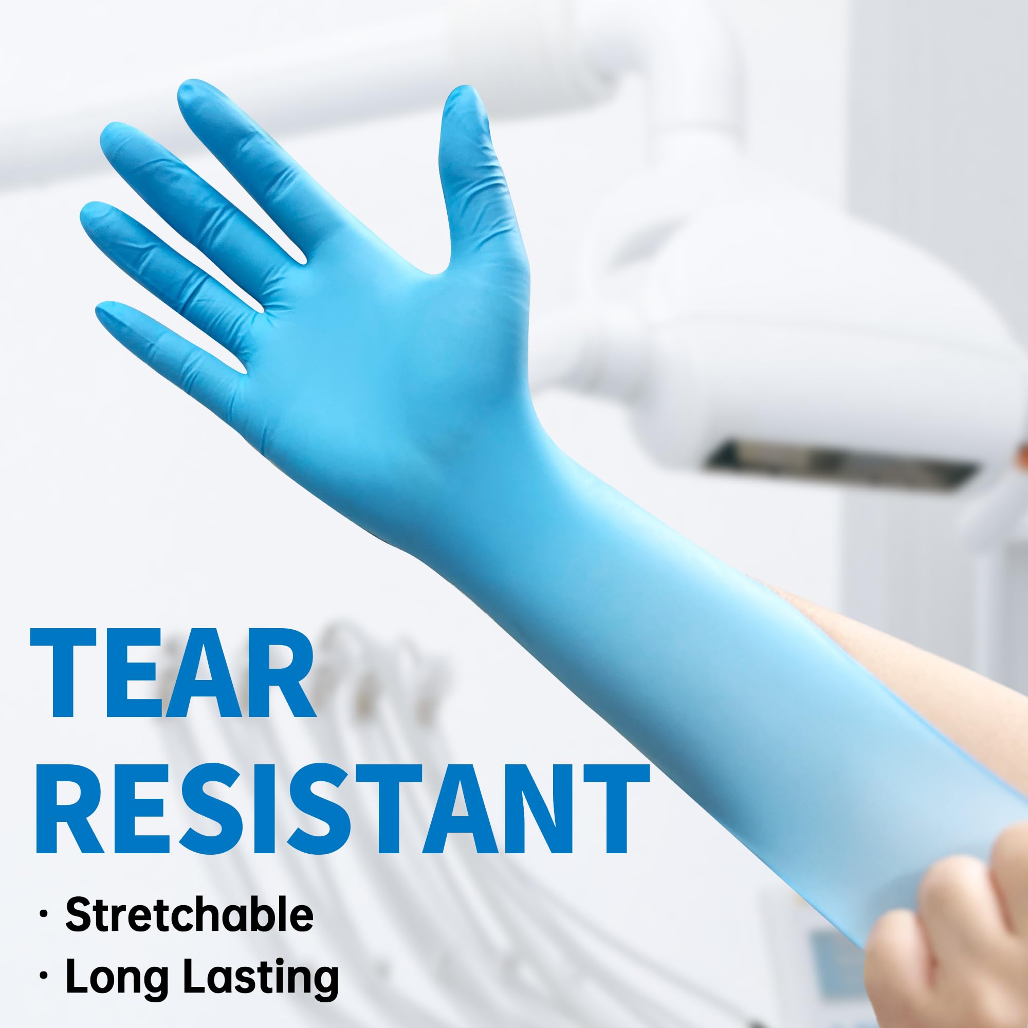 Exam Glove Nitrile - Niebieskie nitrylowe jednorazowe rękawice do badań,