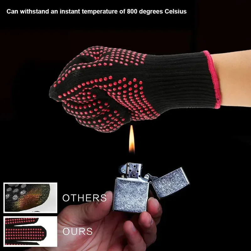 Oven Mitt Silicone - 1 Para Antypoślizgowych Silikonowych Rękawic Grillowych