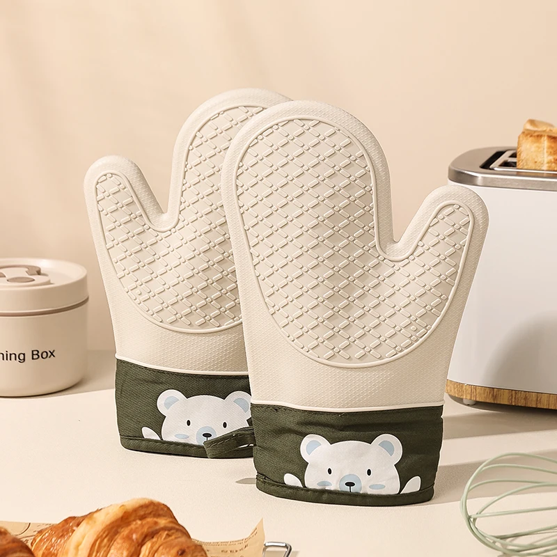 Oven Mitt Silicone - Silikonowe rękawice termoizolacyjne, pogrubione, antypoślizgowe, odporne