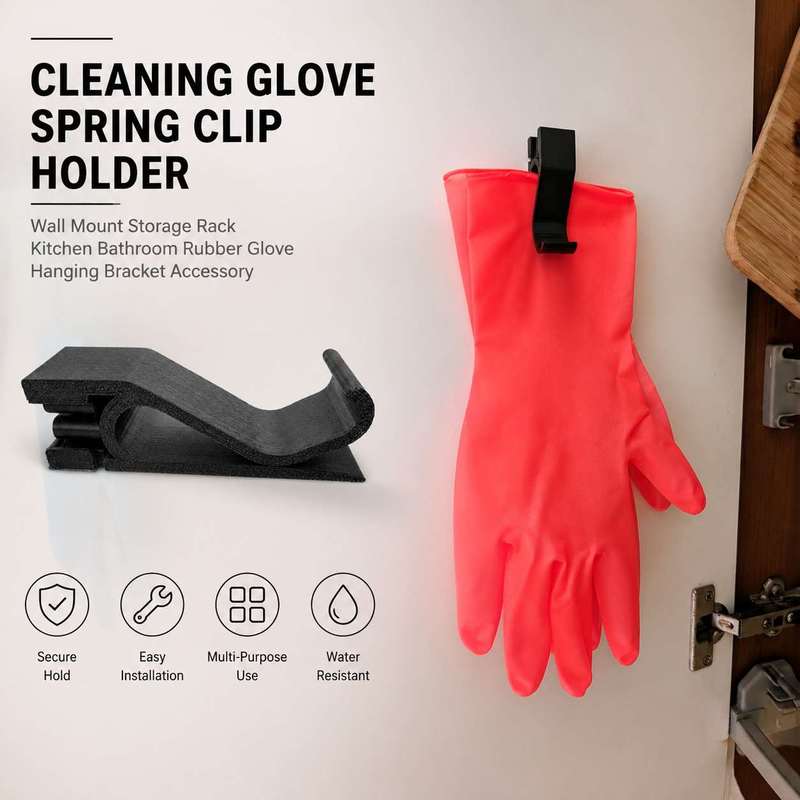 Rubber Glove Cleaning - Uchwyt ścienny z zaciskiem sprężynowym do