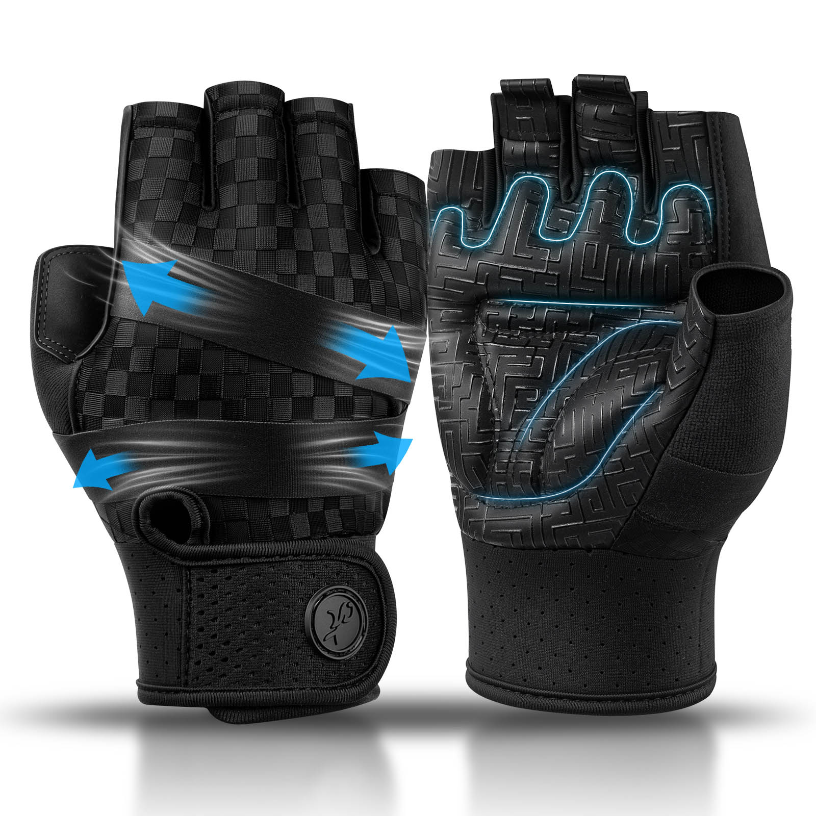 Workout Glove Gym - Rękawice gimnastyczne męskie, sportowe, wielofunkcyjne, oddychające,