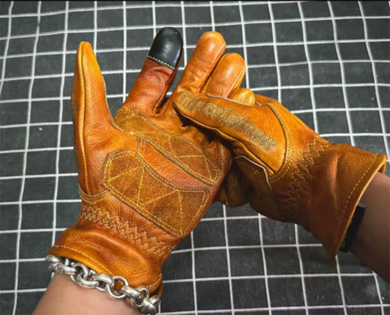 Motorcycle Glove Knuckle - Ręcznie robione skórzane rękawice motocyklowe w