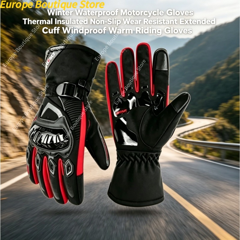 Winter Glove Insulated - Wodoodporne, wiatroodporne, antypoślizgowe zimowe rękawice motocyklowe