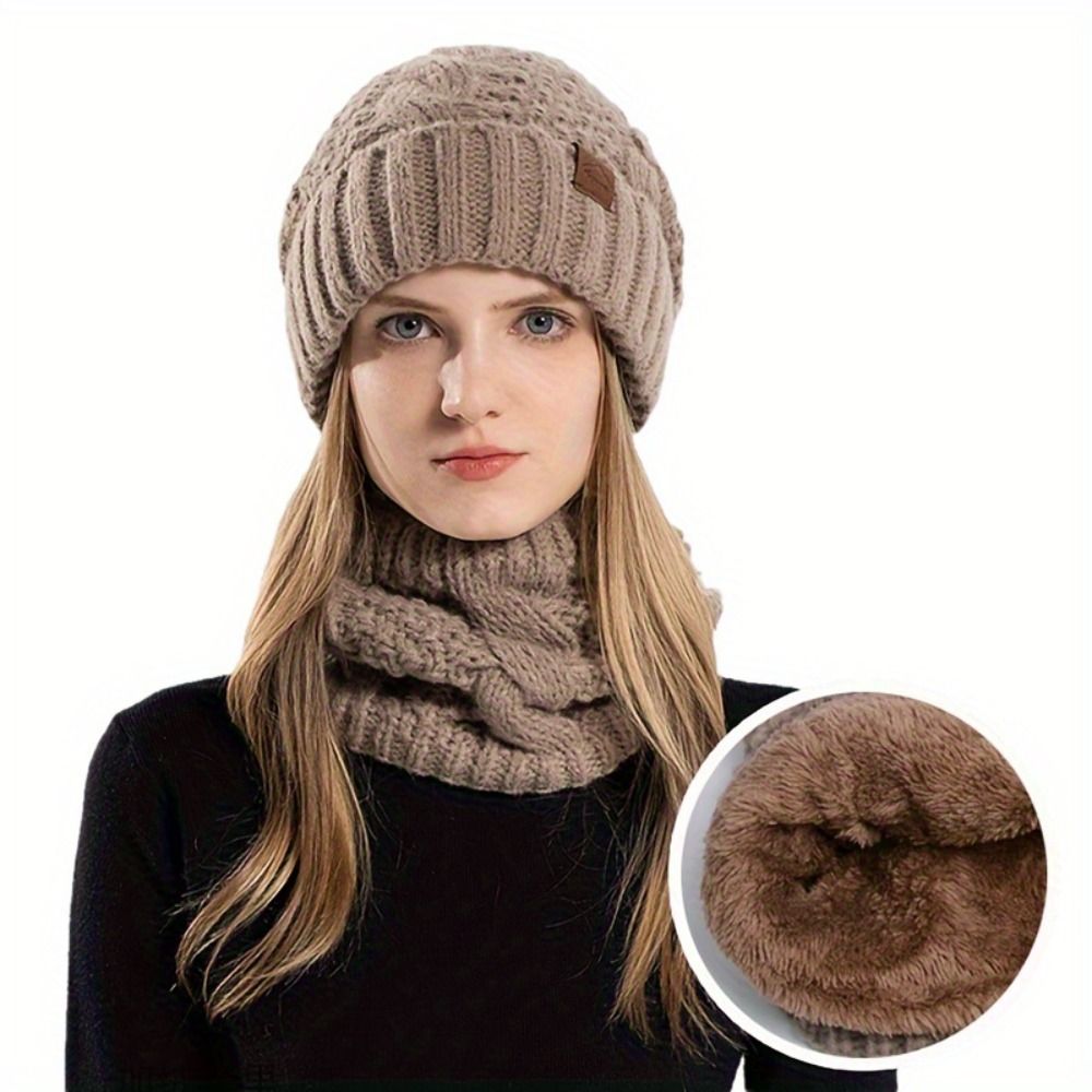 Wool Glove Lined - Miękki zimowy zestaw: czapka beanie, szalik,