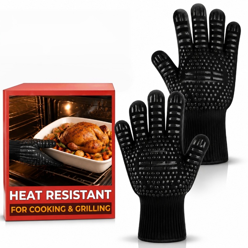 Oven Mitt Silicone - 1 szt./1 para rękawic do grillowania,