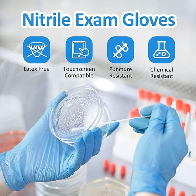 Exam Glove Nitrile - Rękawice nitrylowe medyczne, niebieskie, 100 sztuk,