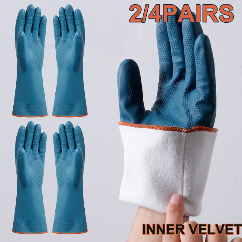 Rubber Glove Cleaning - 2/4 Pary Wodoodpornych Rękawic z Polarem,