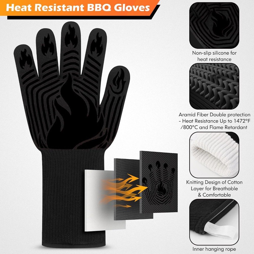 Oven Mitt Silicone - Rękawice do grillowania, 1472 ° Rękawice