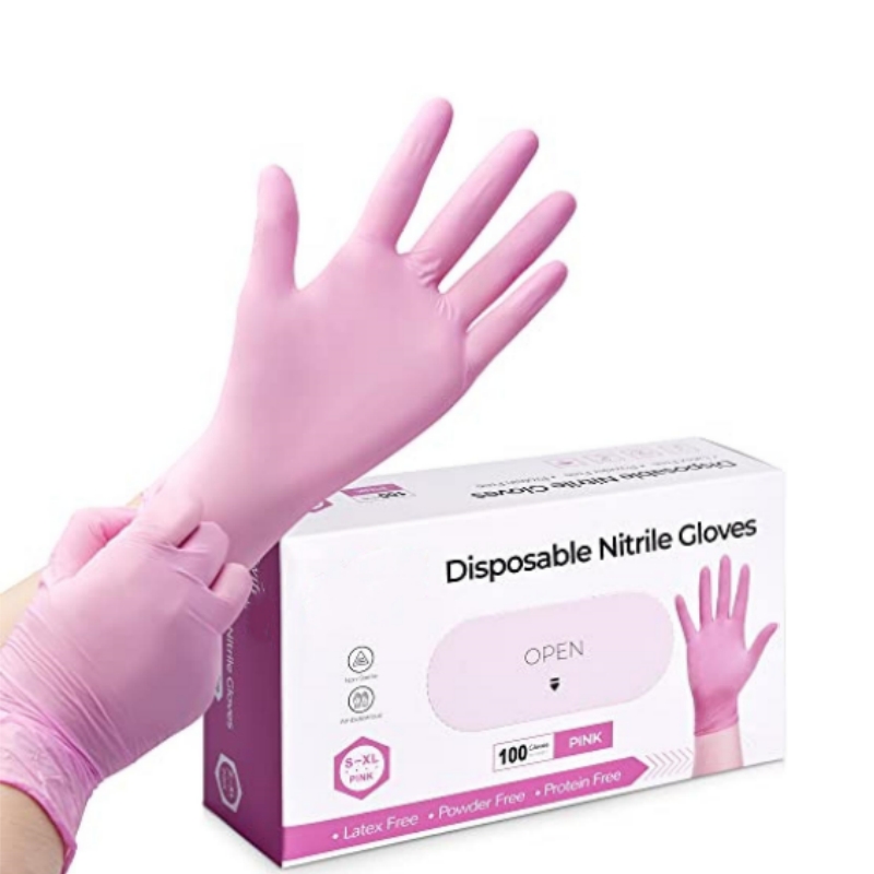 Różowe nitrylowe rękawice jedn – Latex Disposable Glove recenzja i cena