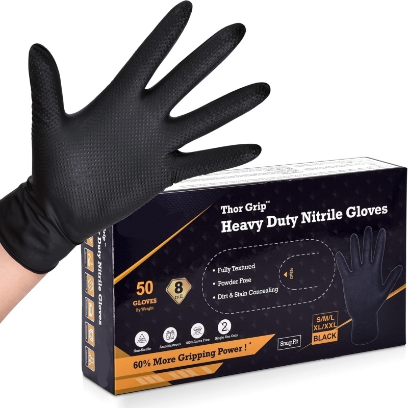 Wytrzymałe czarne rękawice nit – Nitrile Mechanic Glove recenzja i cena