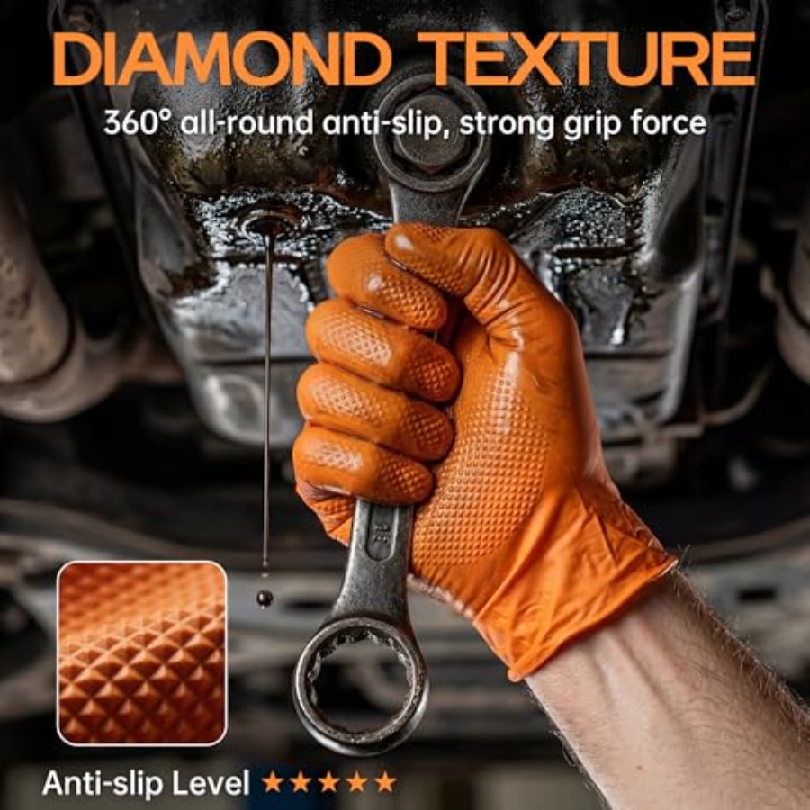 Rękawice nitrylowe pomarańczow – Nitrile Mechanic Glove recenzja i cena