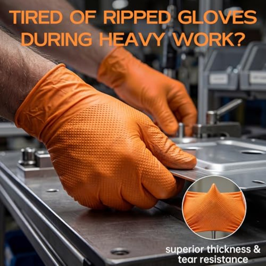 Rękawice nitrylowe pomarańczow – Nitrile Mechanic Glove recenzja i cena