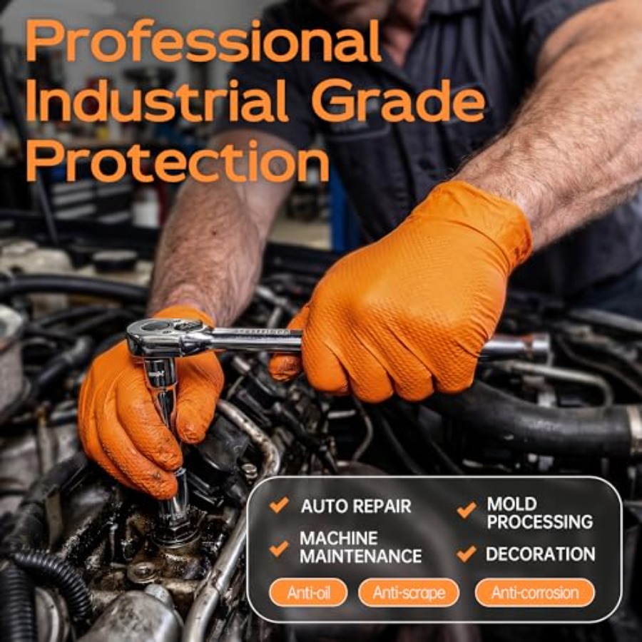 Rękawice nitrylowe pomarańczow – Nitrile Mechanic Glove recenzja i cena