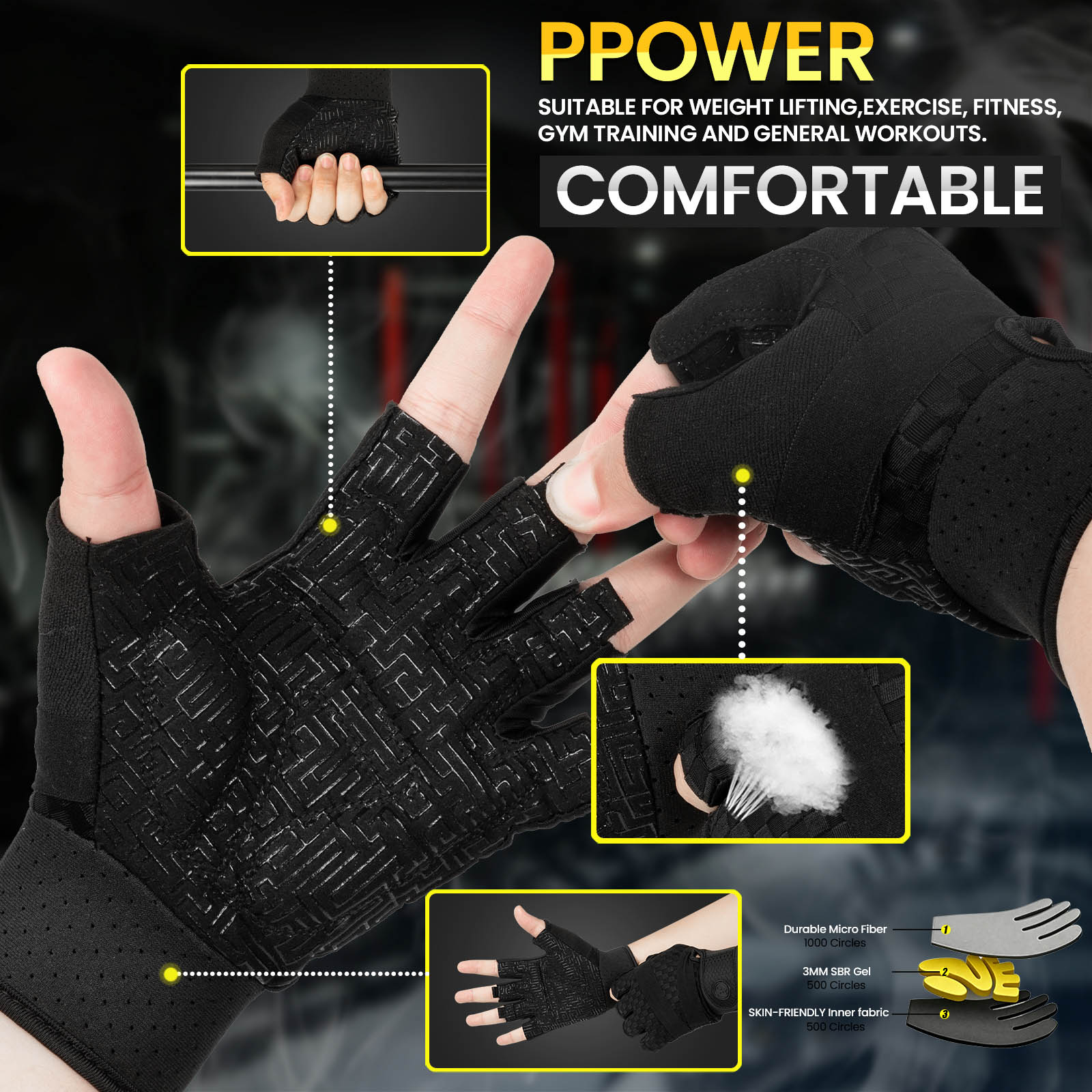Rękawice gimnastyczne męskie,  – Workout Glove Gym recenzja i cena