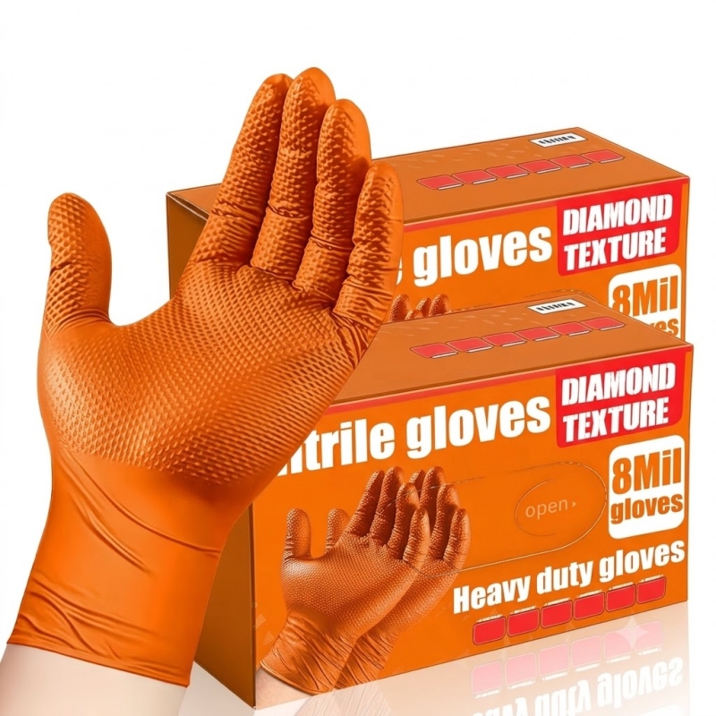 Wytrzymałe pomarańczowe rękawi – Nitrile Mechanic Glove recenzja i cena