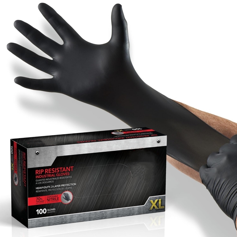 100 SZTUK Czarne Rękawice Nitr – Latex Disposable Glove recenzja i cena